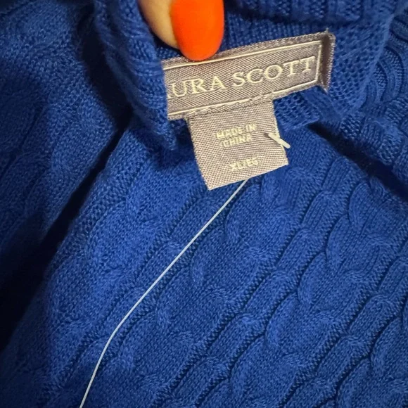 NWT BEAUTIFUL Royal Blue Turtleneck Sweater XLARGE #T - Picture 9 of 11